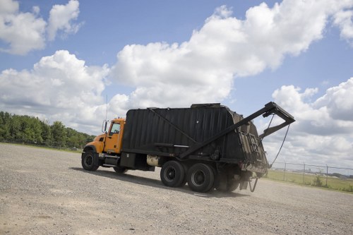 Workers sorting commercial recycling at a depot near Notting Hill